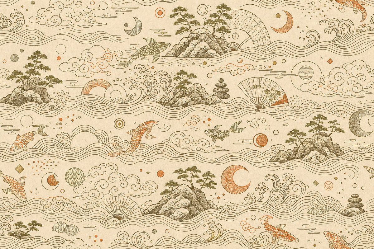 Cream Design Wallpaper Mural product view