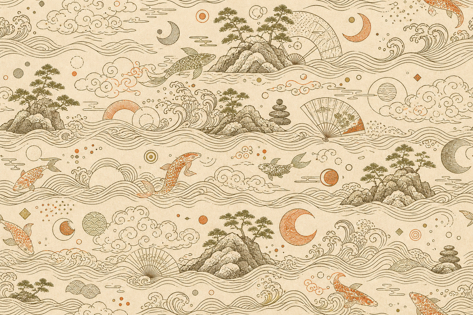 Cream Design Wallpaper Mural