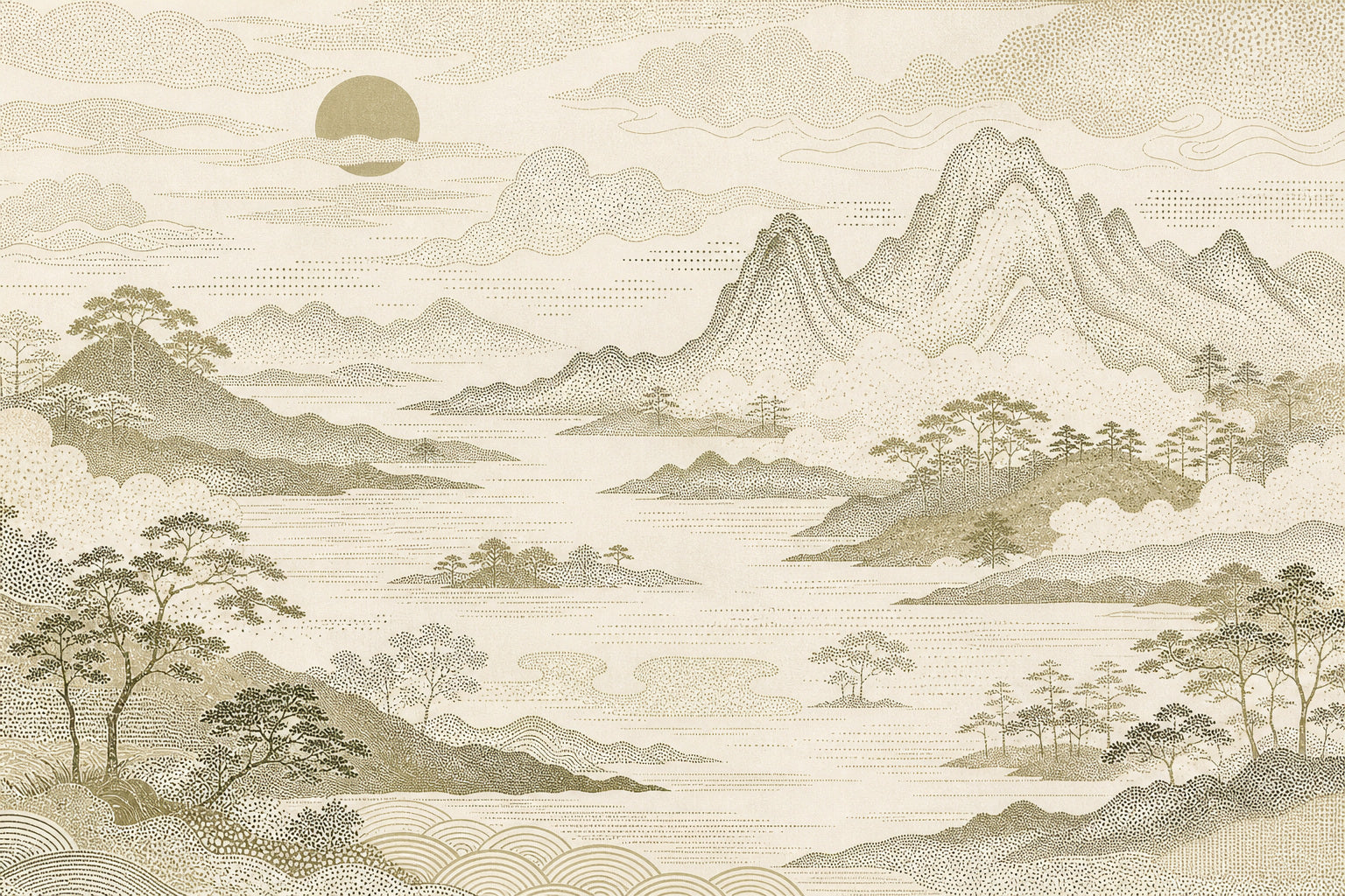 Cream Design Wallpaper Mural