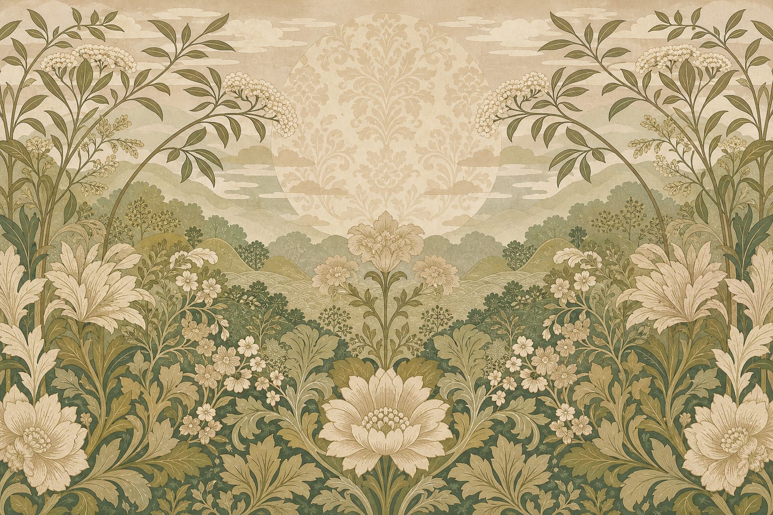 Cream Design Wallpaper Mural