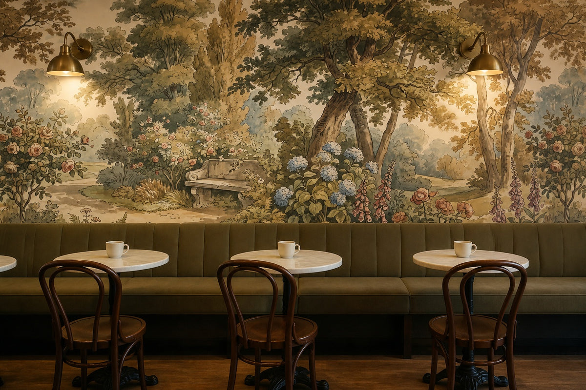 cream vintage jungle wallpaper cafe custom peel and stick non woven vinyl removable