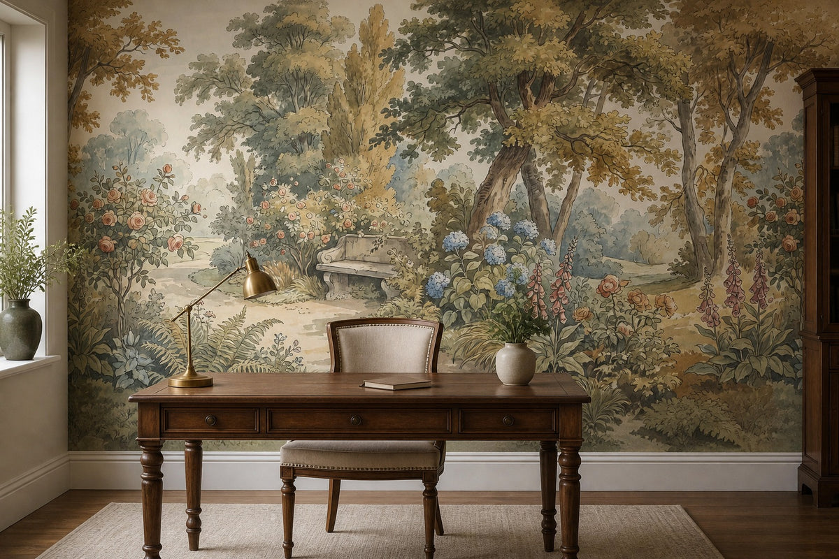 cream vintage jungle wallpaper office custom self adhesive non woven vinyl removable