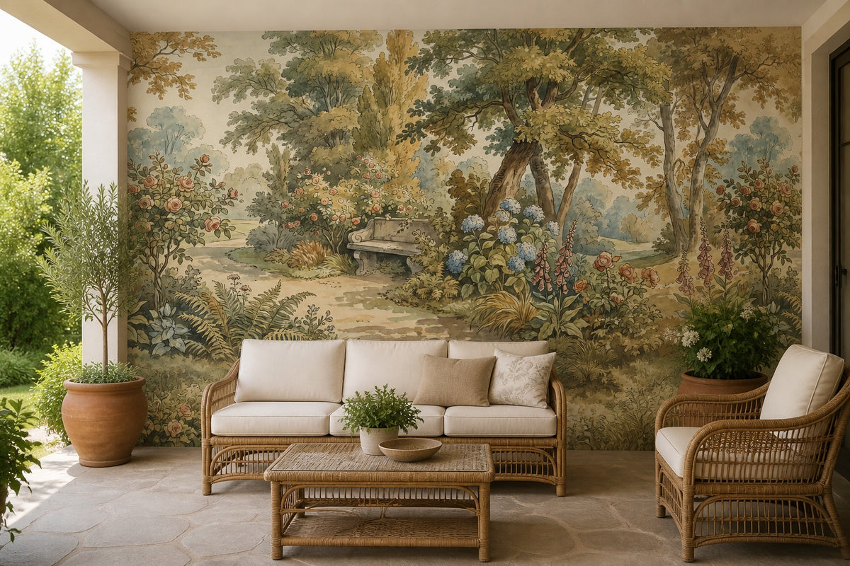 cream vintage jungle wallpaper outdoor custom peel and stick non woven vinyl removable