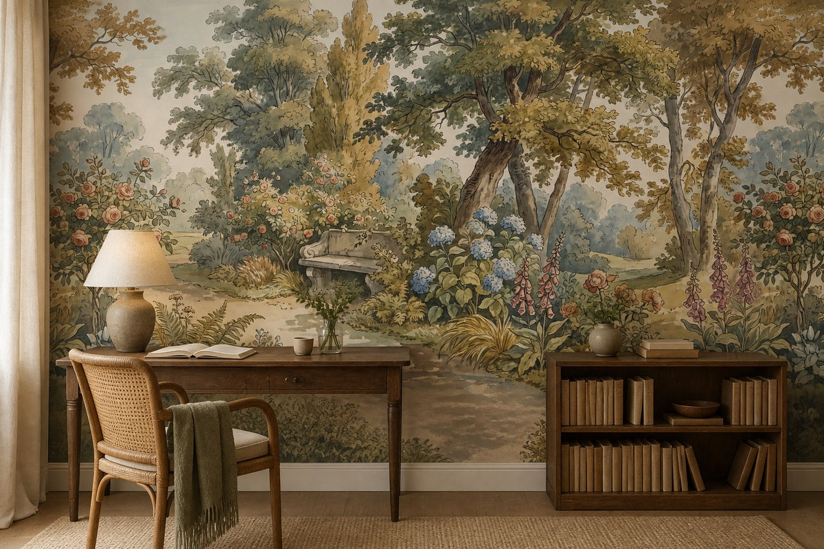 cream vintage jungle wallpaper study custom self adhesive non woven vinyl removable