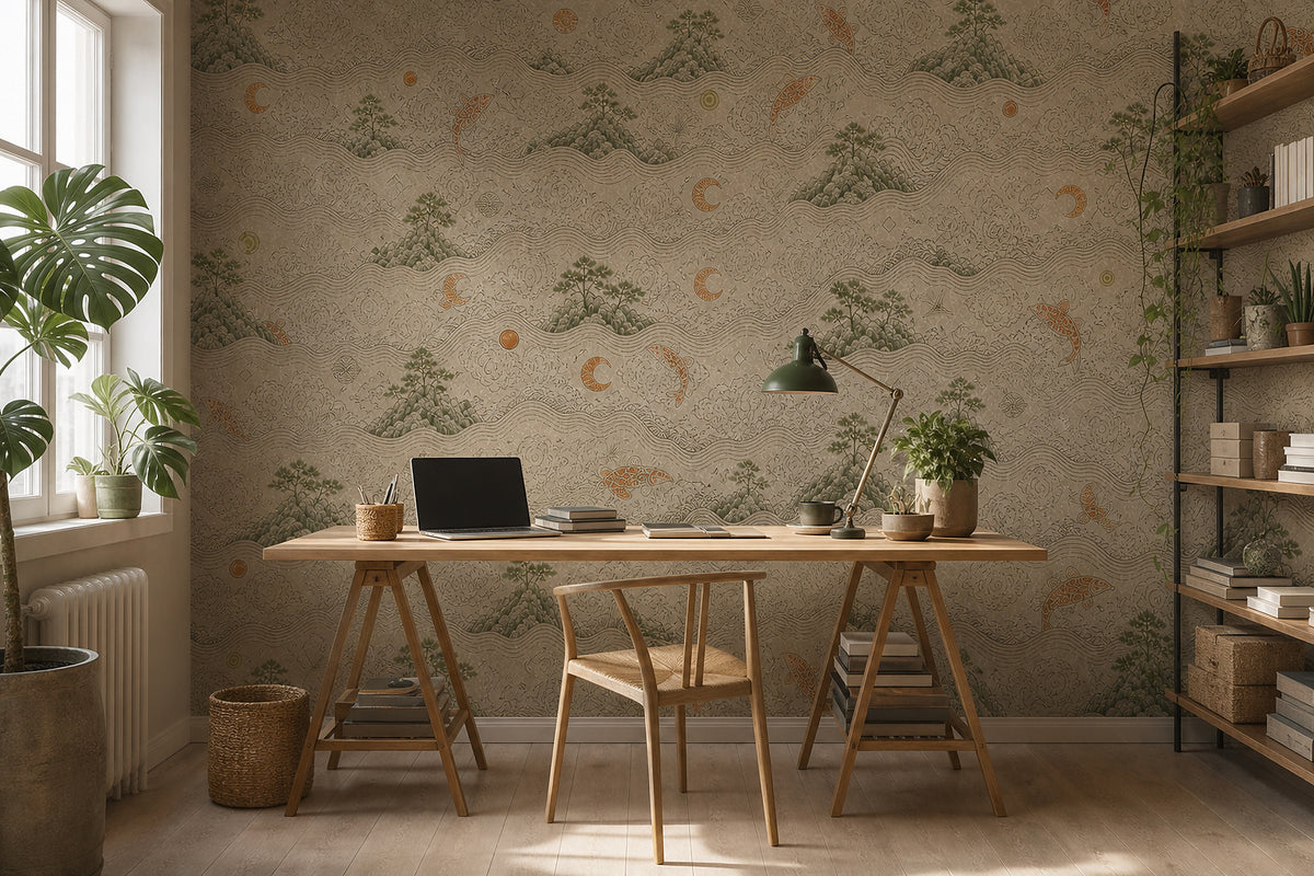 Cream Design Wallpaper Mural product view