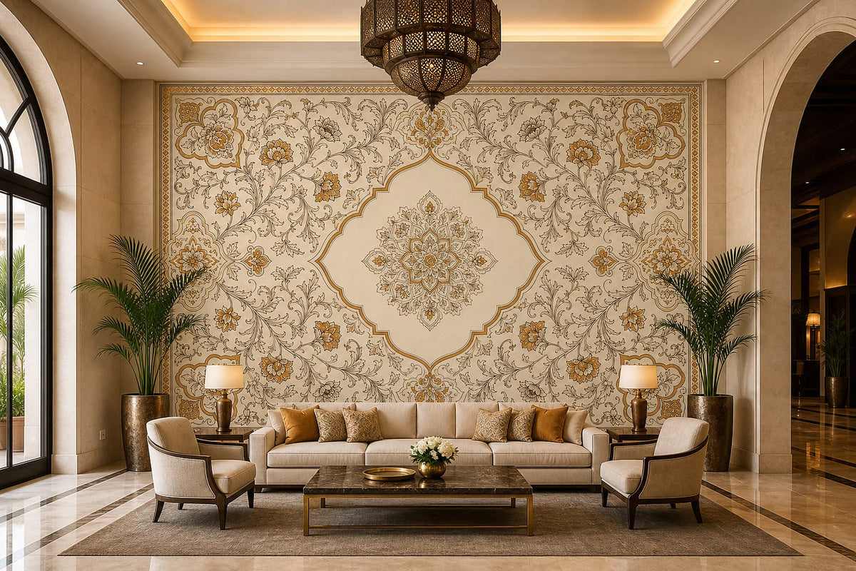 Cream Design Wallpaper Mural product view
