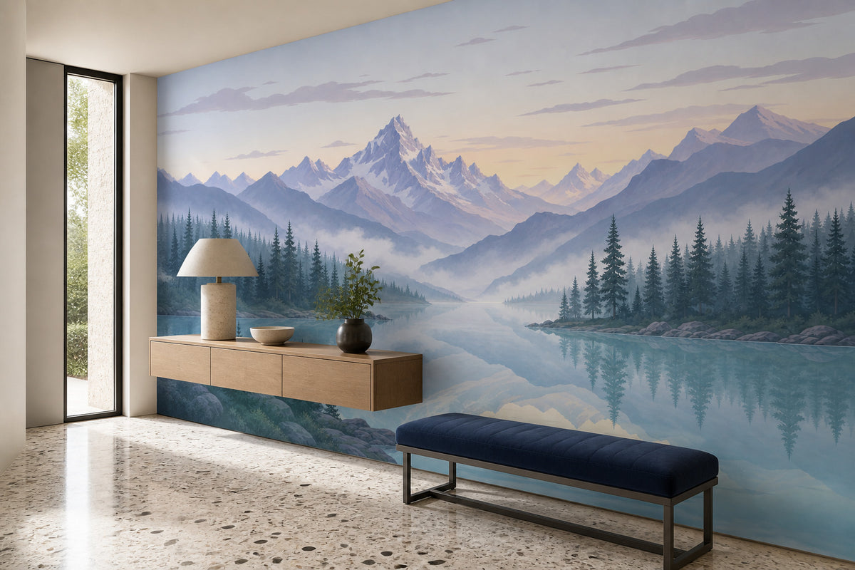 Alpine Lake Wallpaper Mural product view