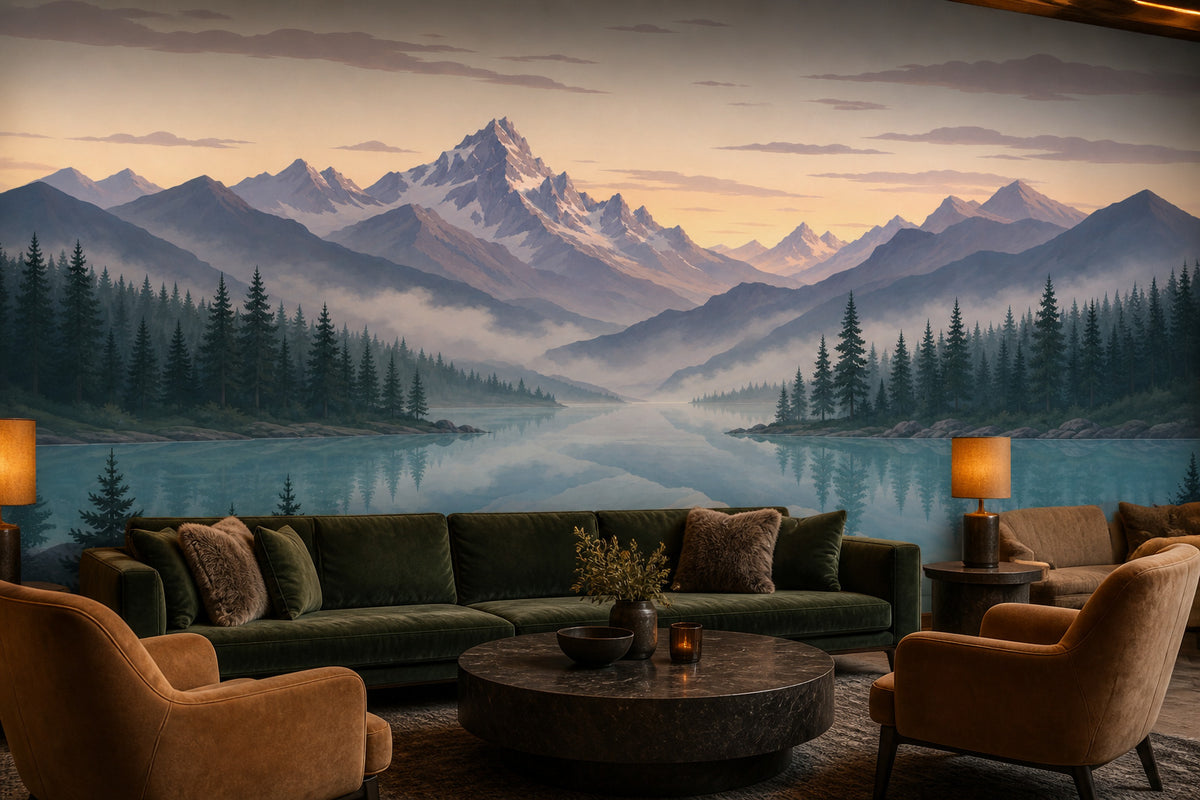 Alpine Lake Wallpaper Mural product view
