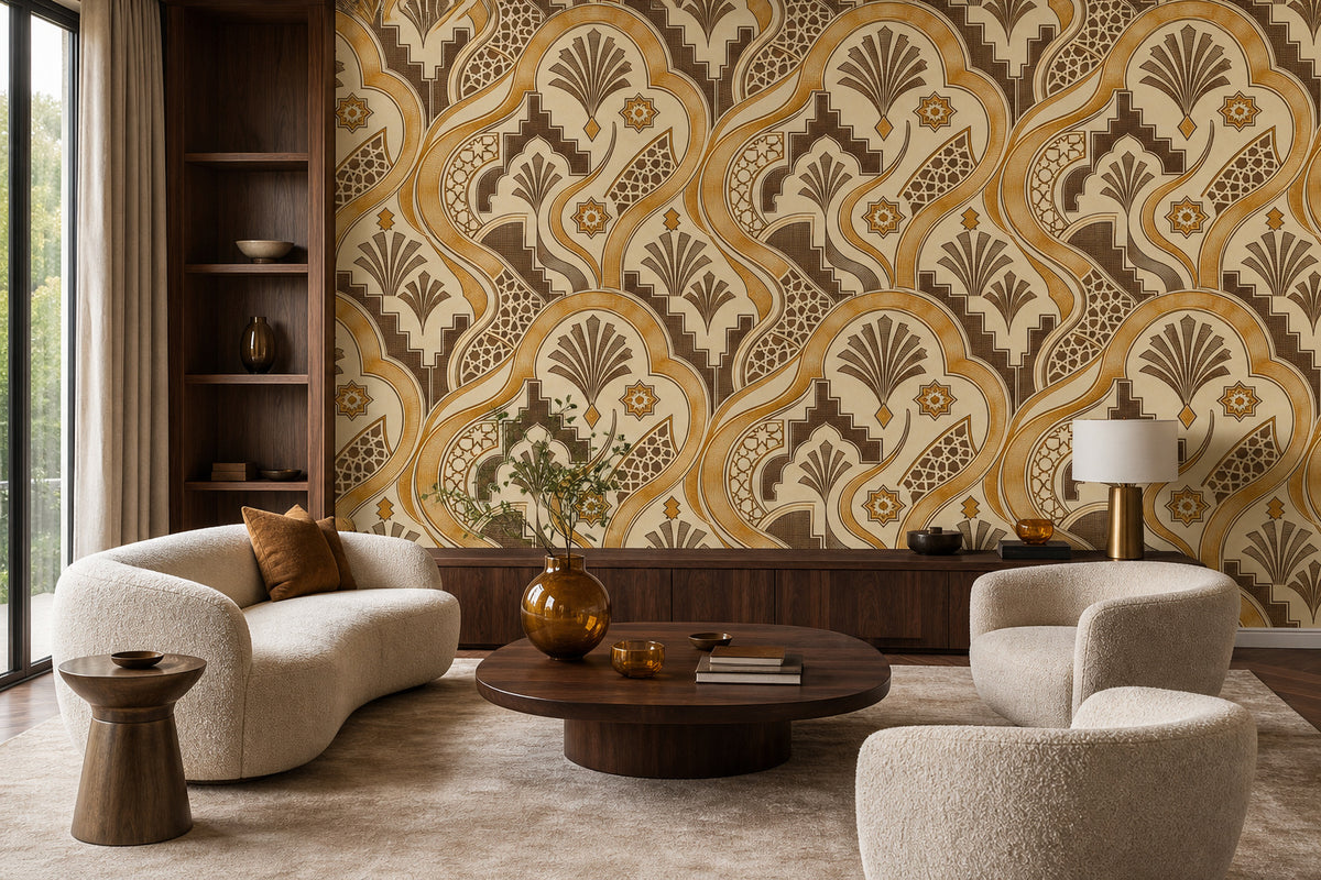 Amber Art Deco Wallpaper Mural product view