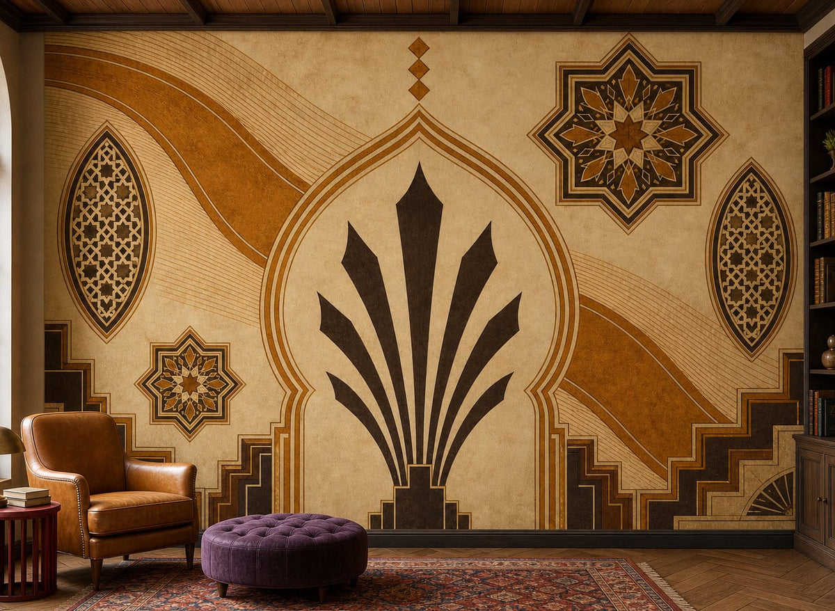 Amber Art Deco Wallpaper Mural product view