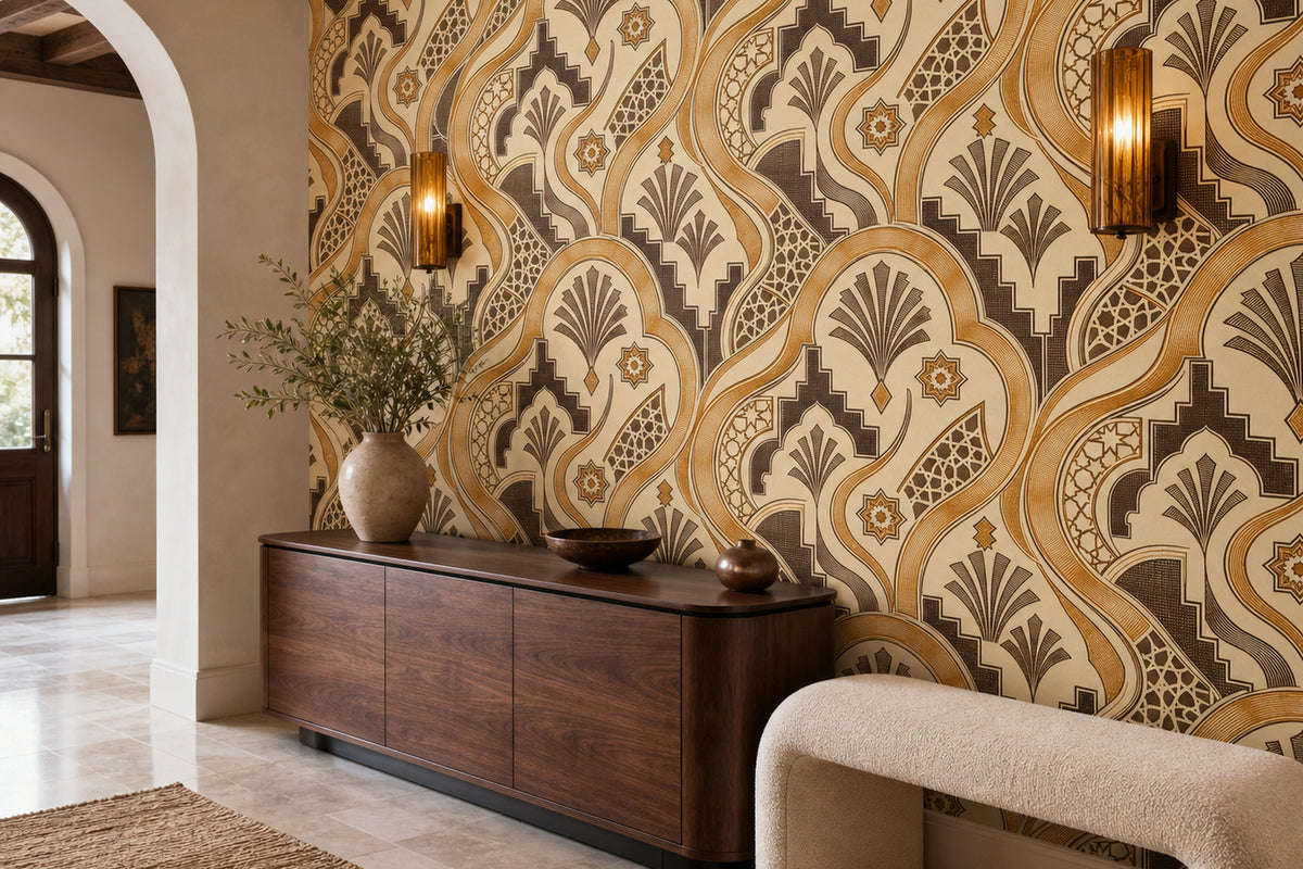 Amber Art Deco Wallpaper Mural product view