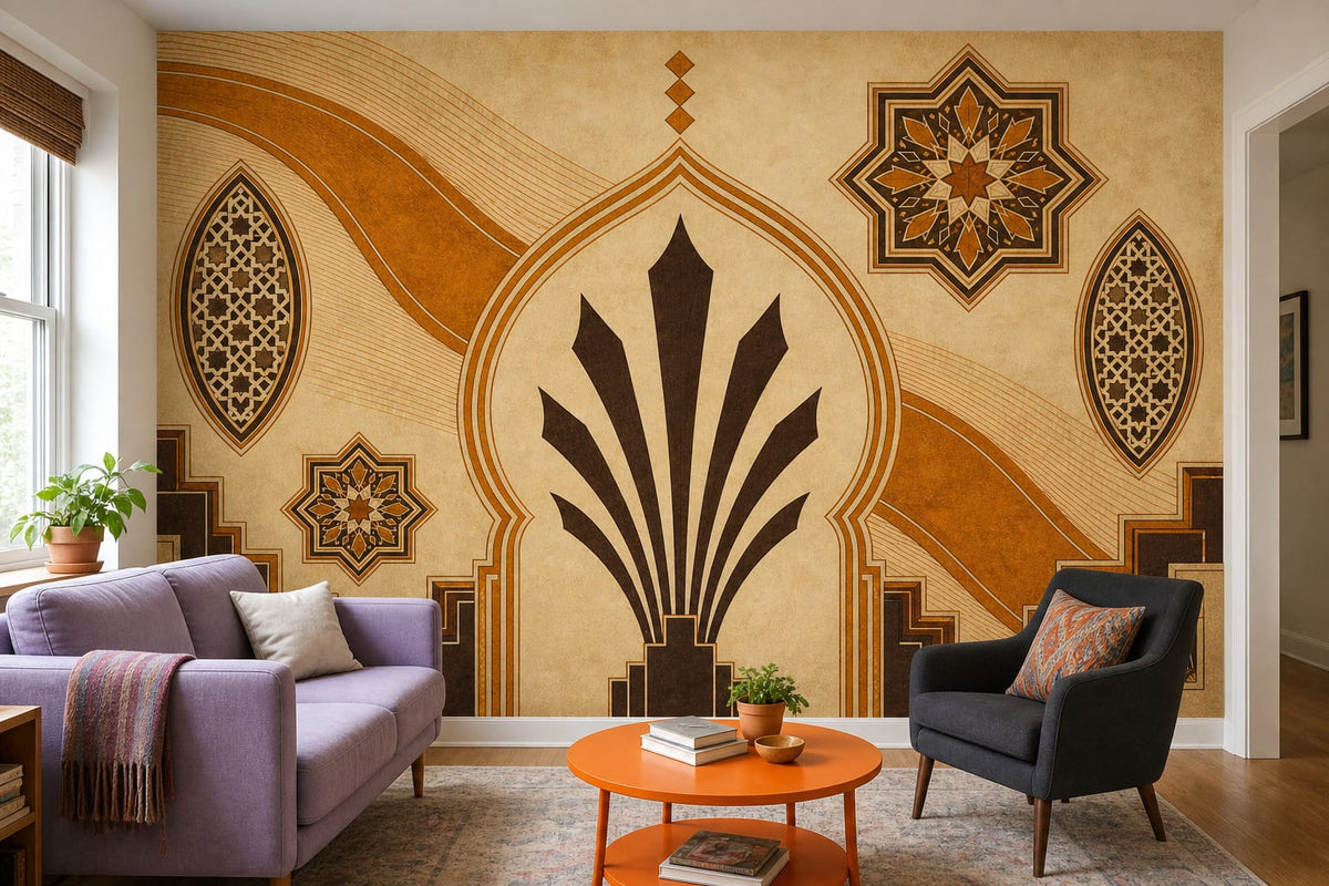 Amber Art Deco Wallpaper Mural product view