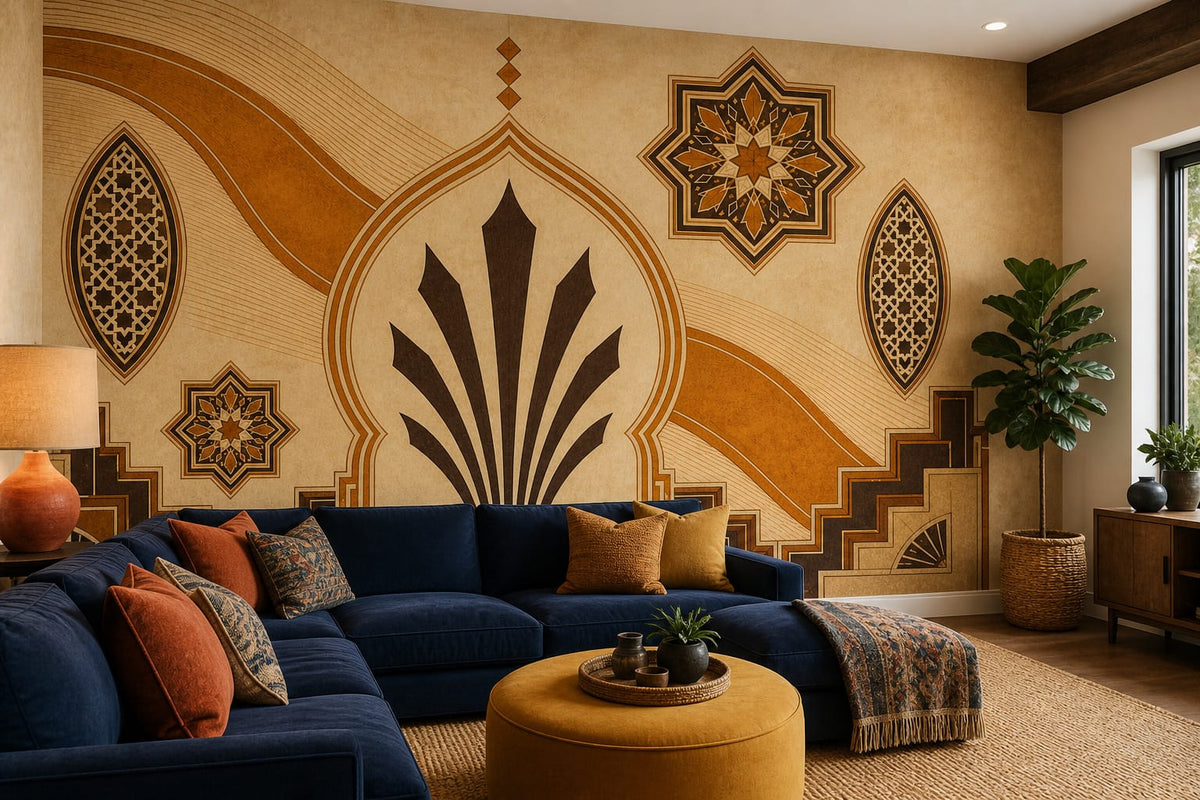 Amber Art Deco Wallpaper Mural product view