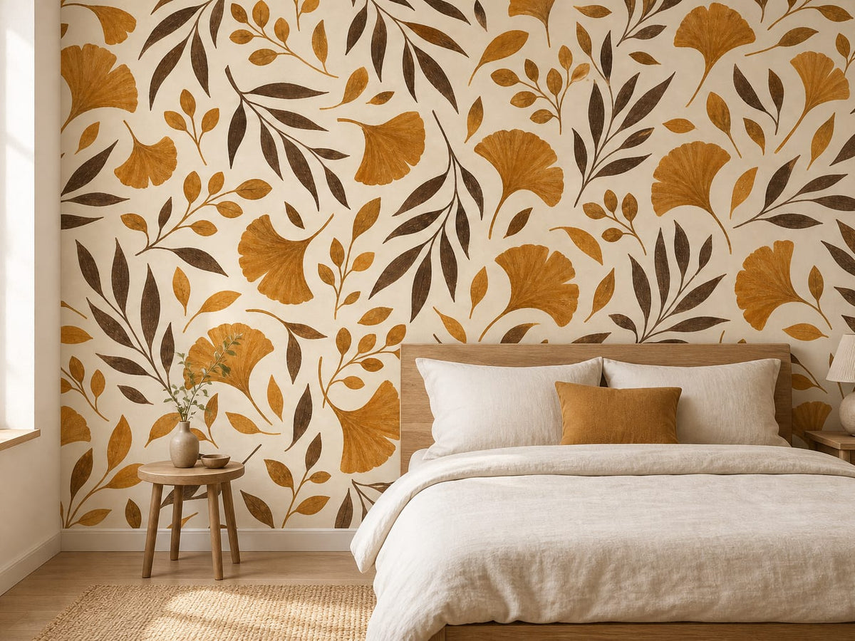 Amber Leaf Wallpaper Mural product view