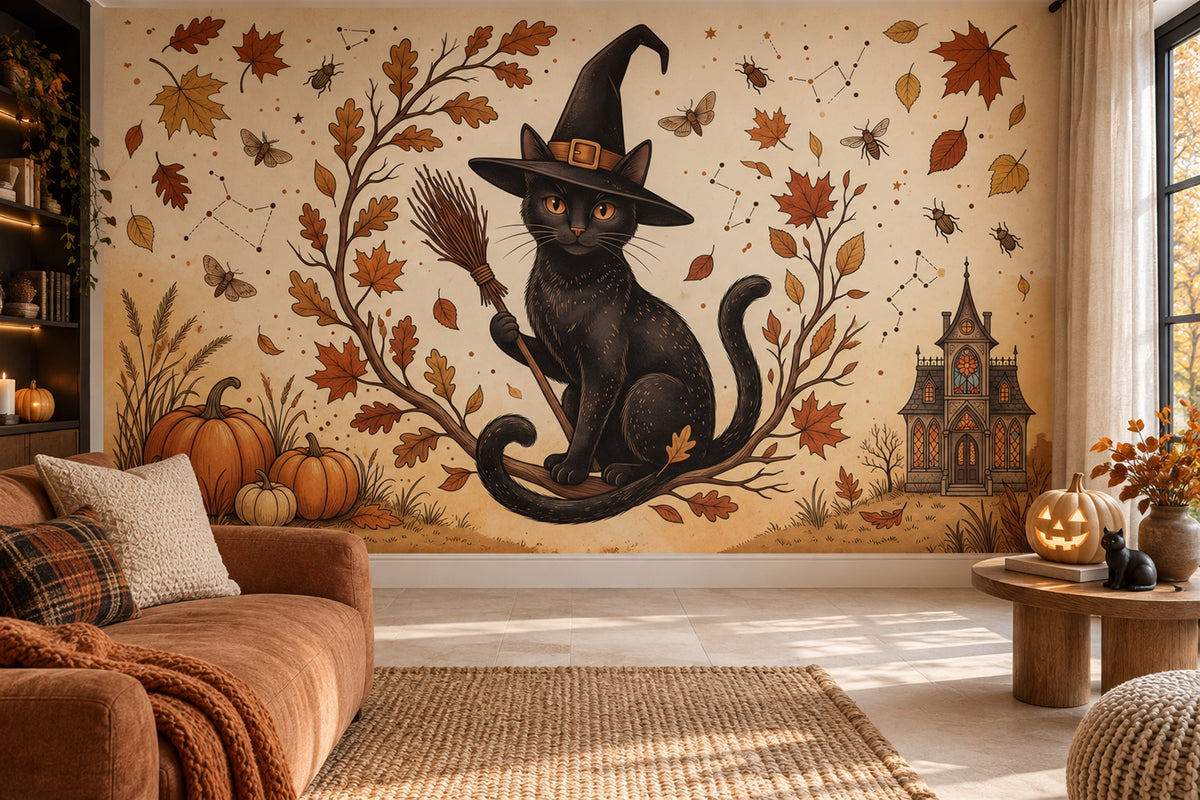 custom art orange cat wallpaper mural reading nook stick on non woven vinyl removable
