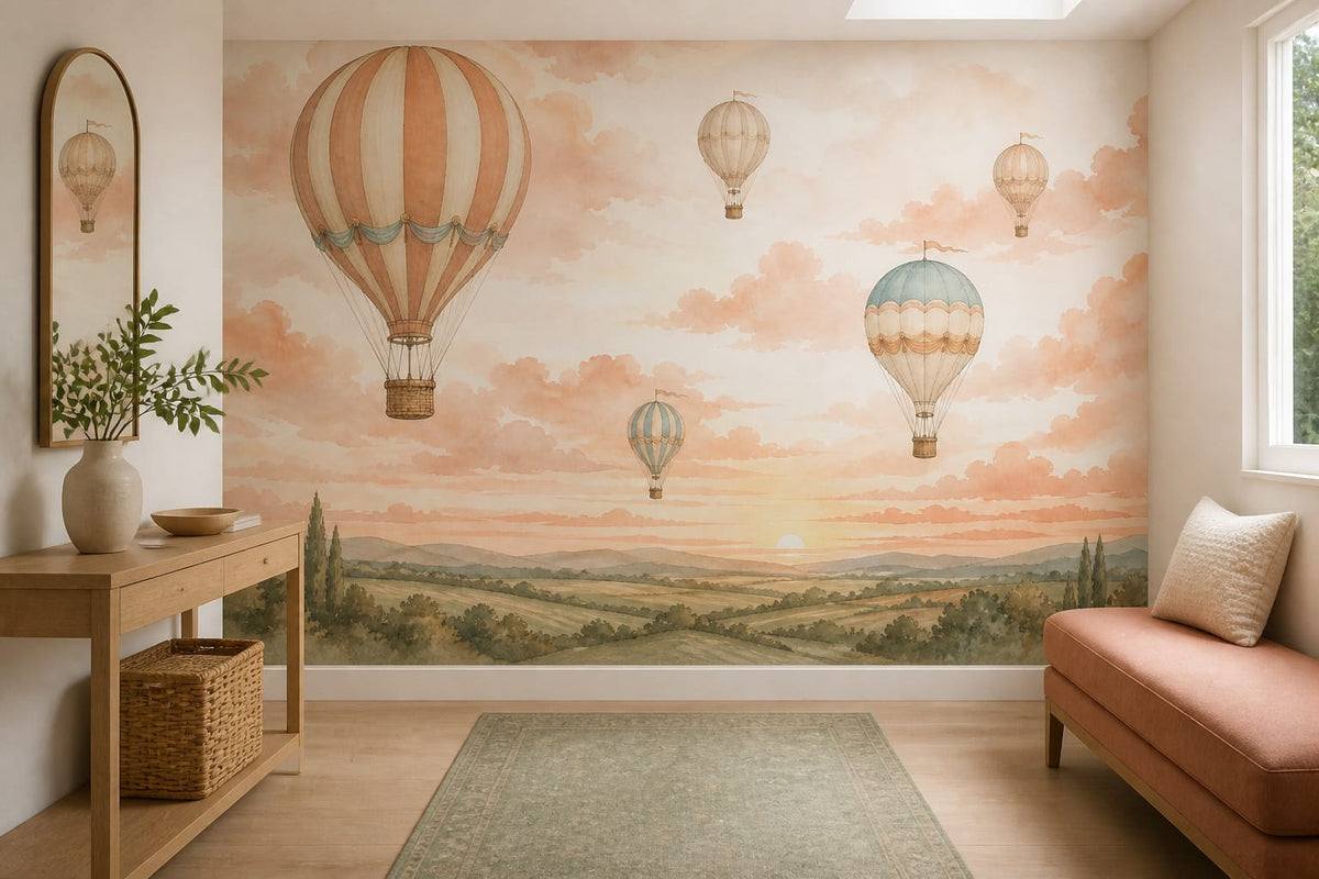 Peach Balloon Wallpaper Mural product view
