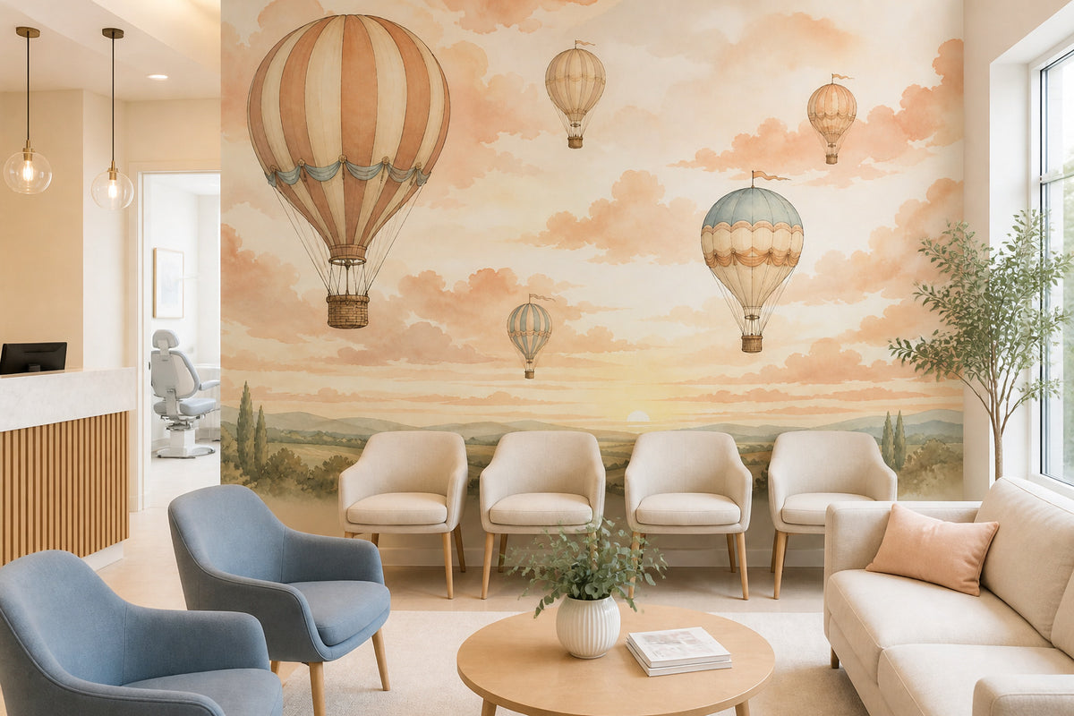 Peach Balloon Wallpaper Mural product view