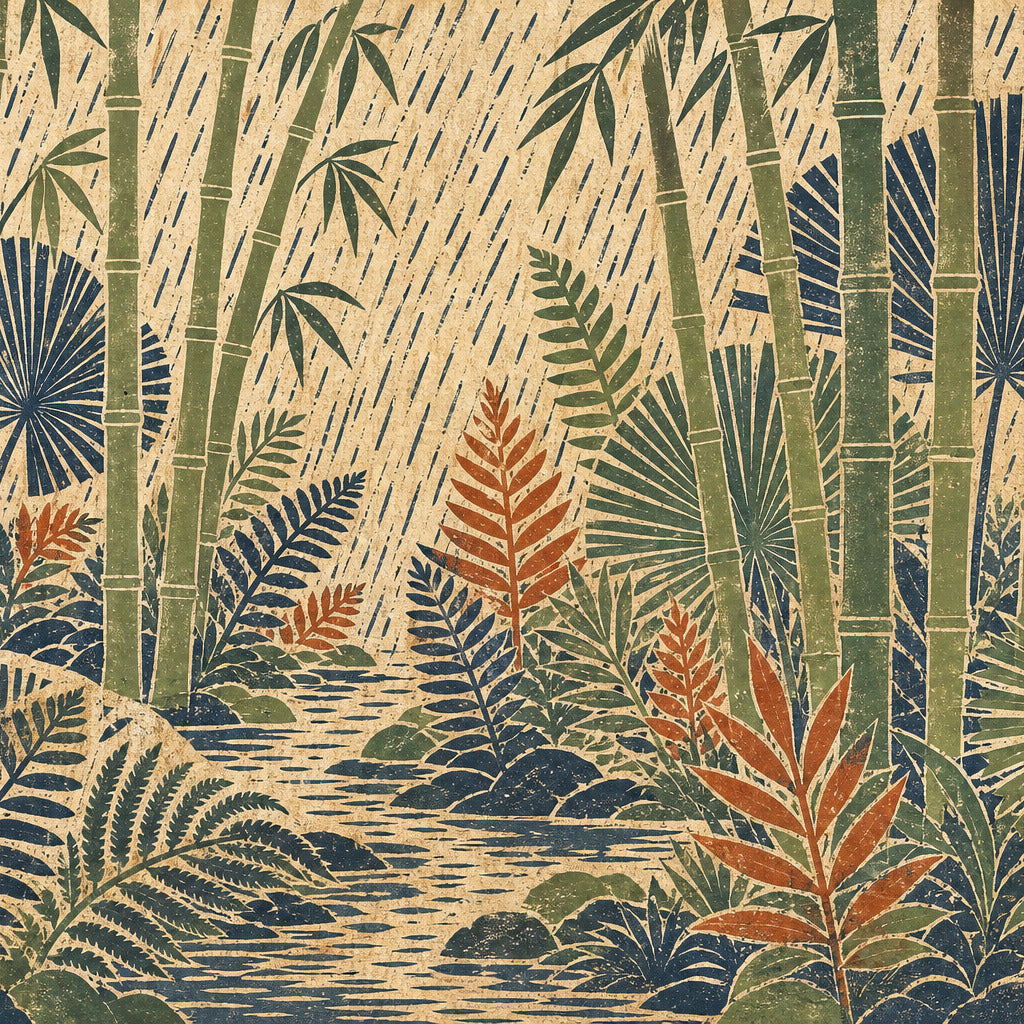 Bamboo Rain Wallpaper Mural product view
