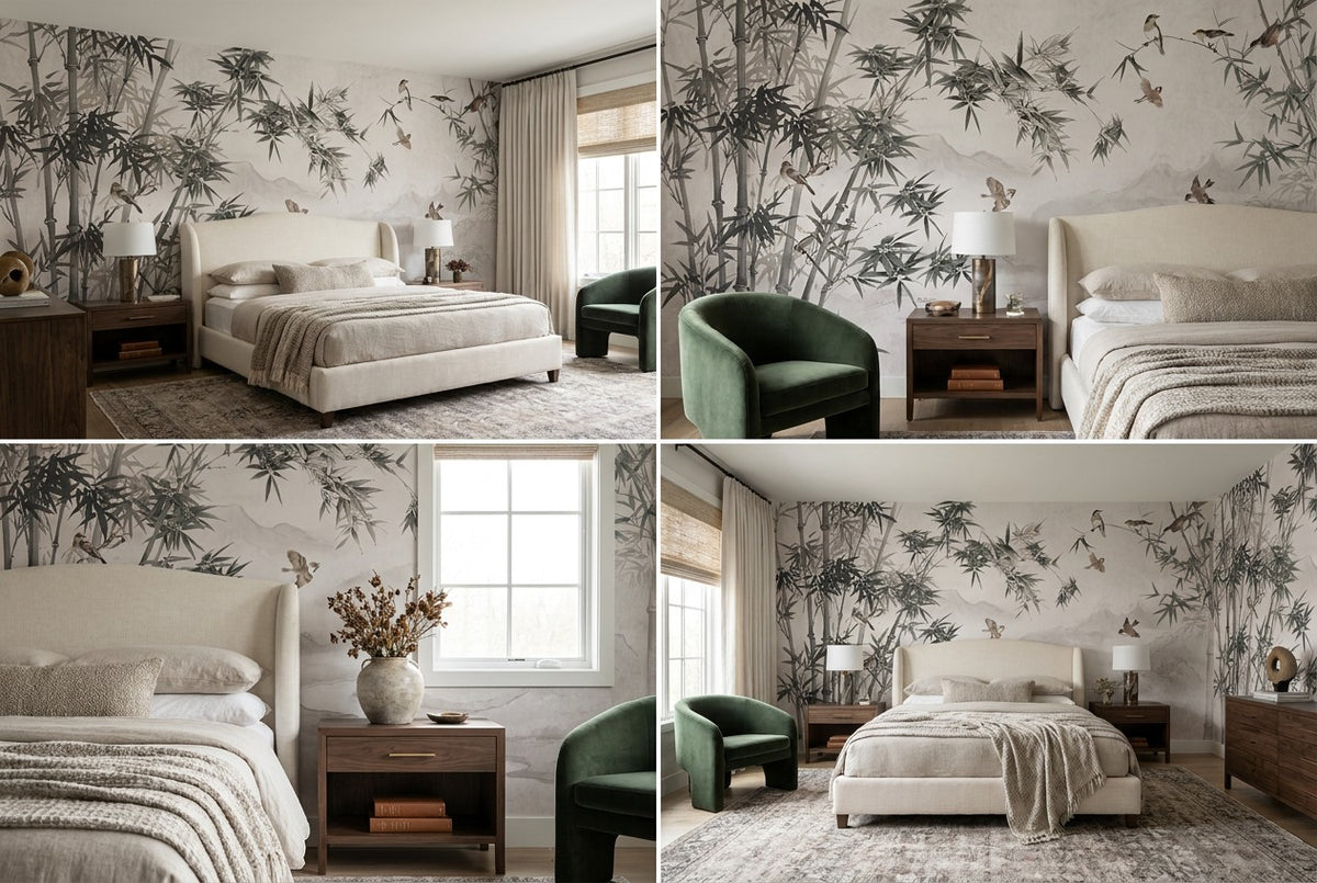 custom bedroom ebony bamboo forest wallpaper mural stick on vinyl non woven removable