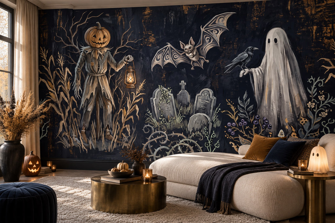 custom bedroom navy ghosts removable self adhesive non woven vinyl wallpaper mural