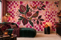 Pink Botanical Halloween Wallpaper Mural