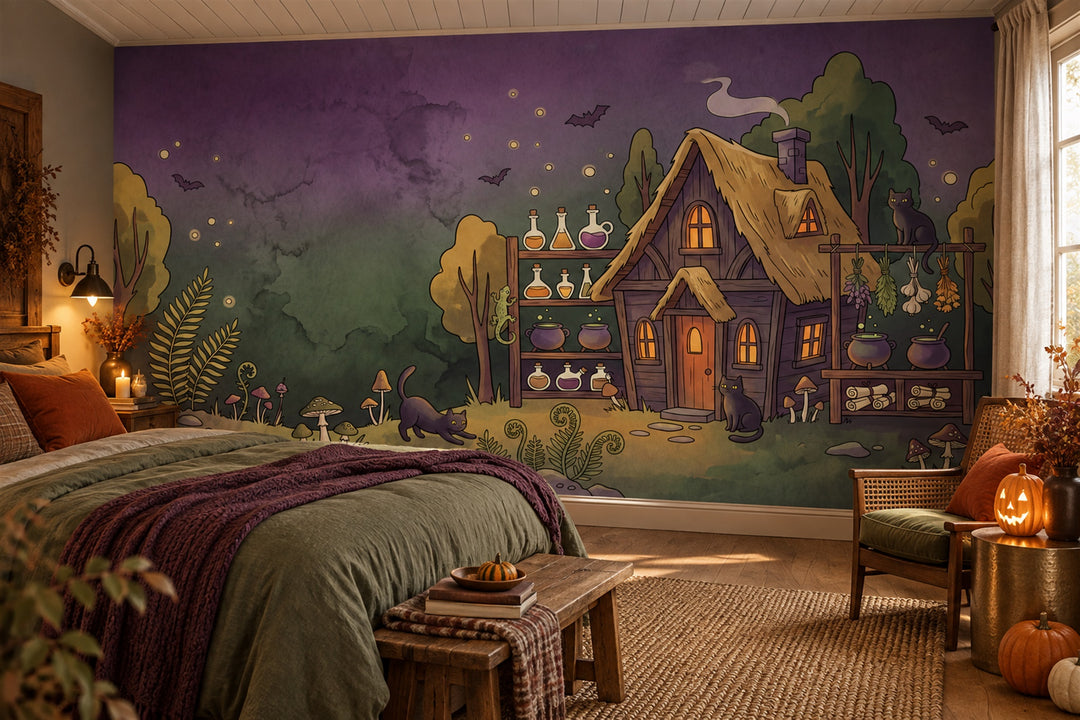 custom bedroom purple cottage removable peel and stick non woven vinyl wallpaper mural