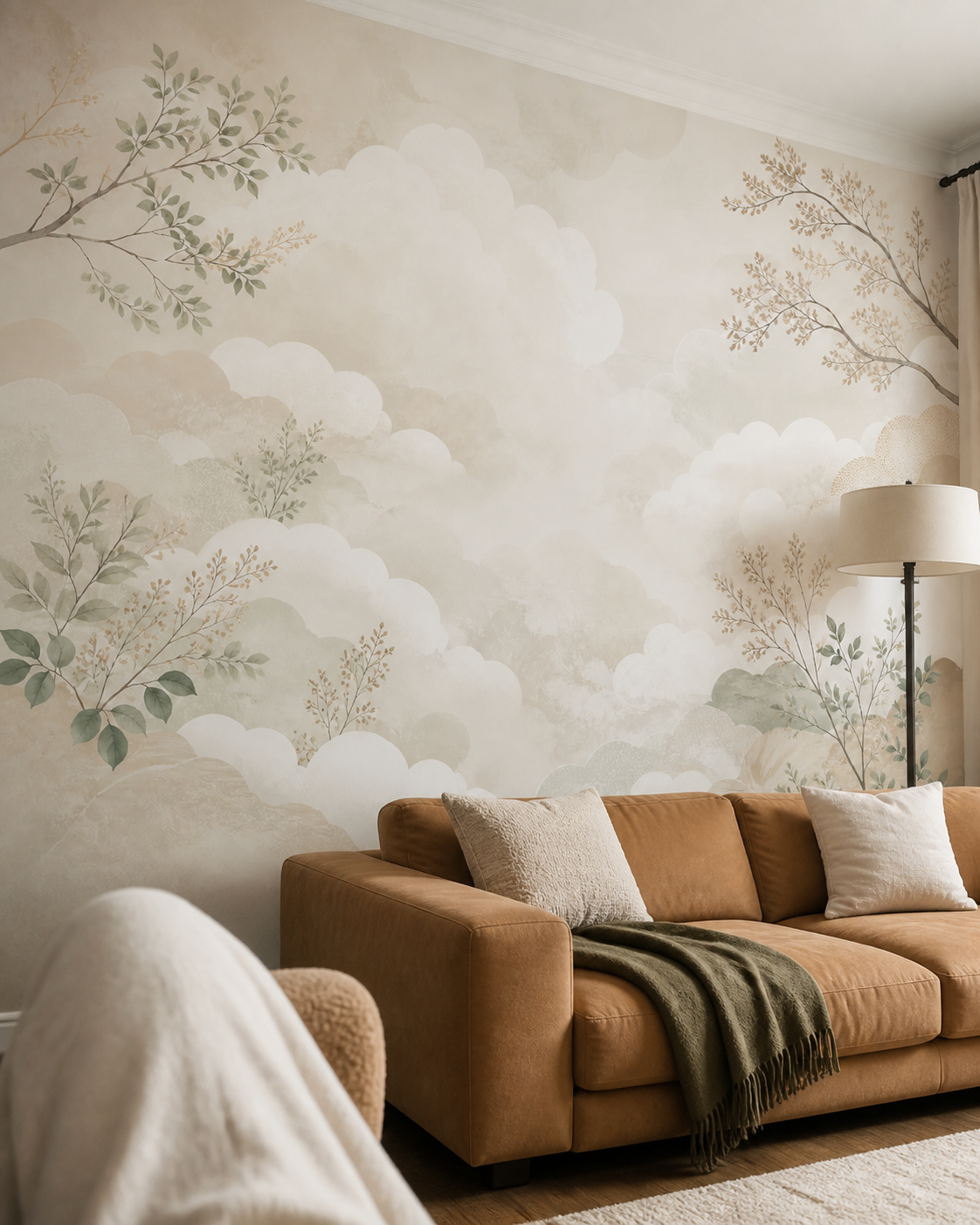 Beige Cloud Wallpaper Mural product view