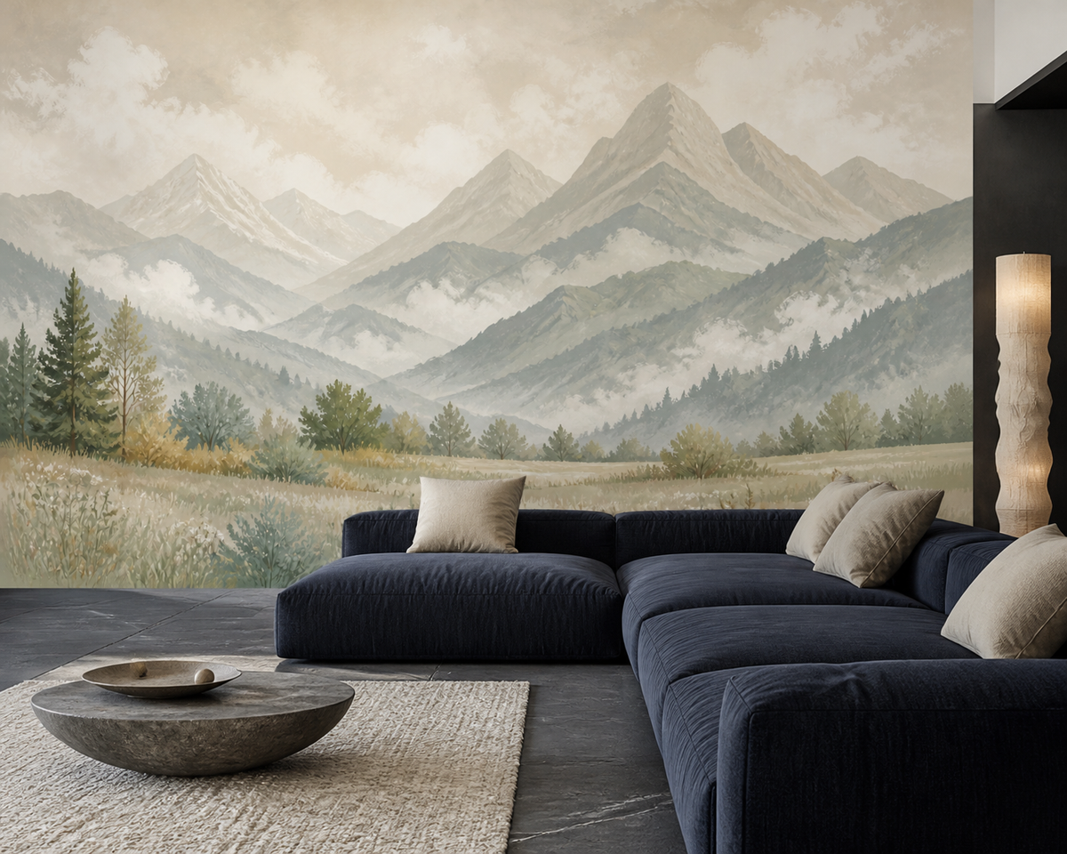 Beige Misty Wallpaper Mural product view