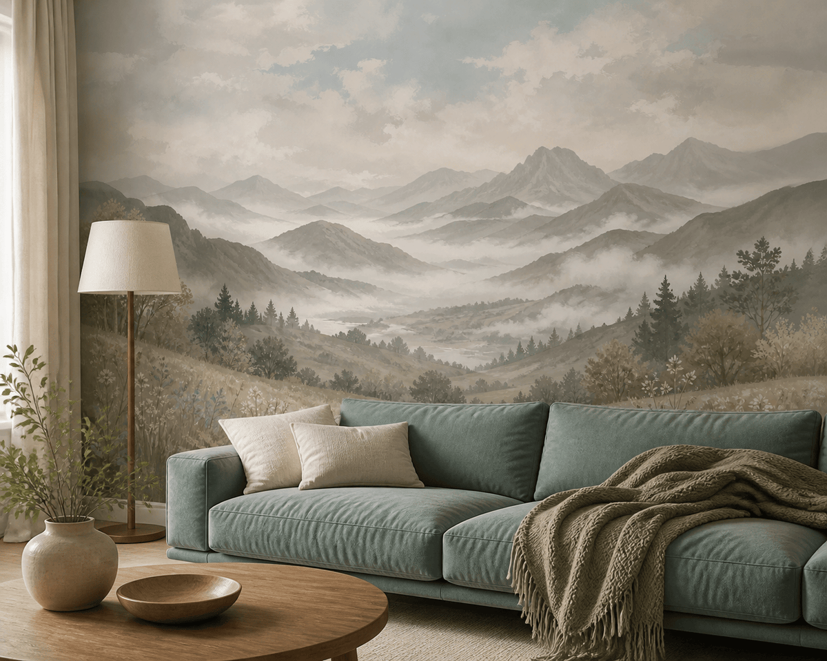 Beige Misty Wallpaper Mural product view