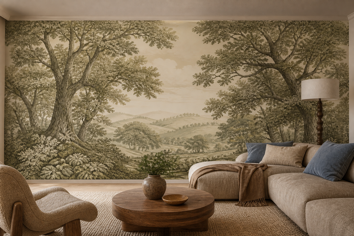 Beige Vintage Wallpaper Mural product view