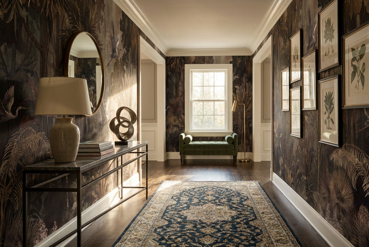 custom bird dark forest wallpaper mural hallway stick on non woven removable vinyl