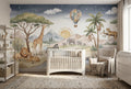 Blue Day And Night Safari Wallpaper Mural