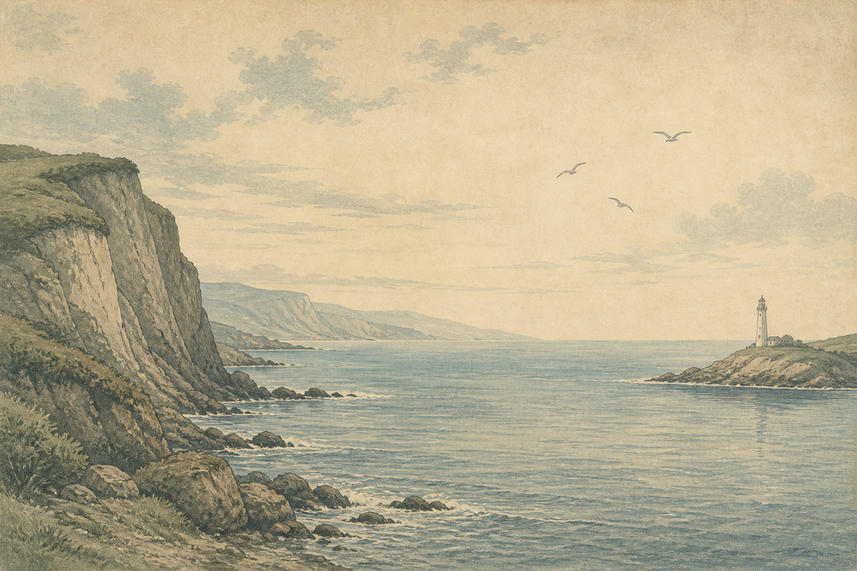 Blue Coastal Wallpaper Mural product view