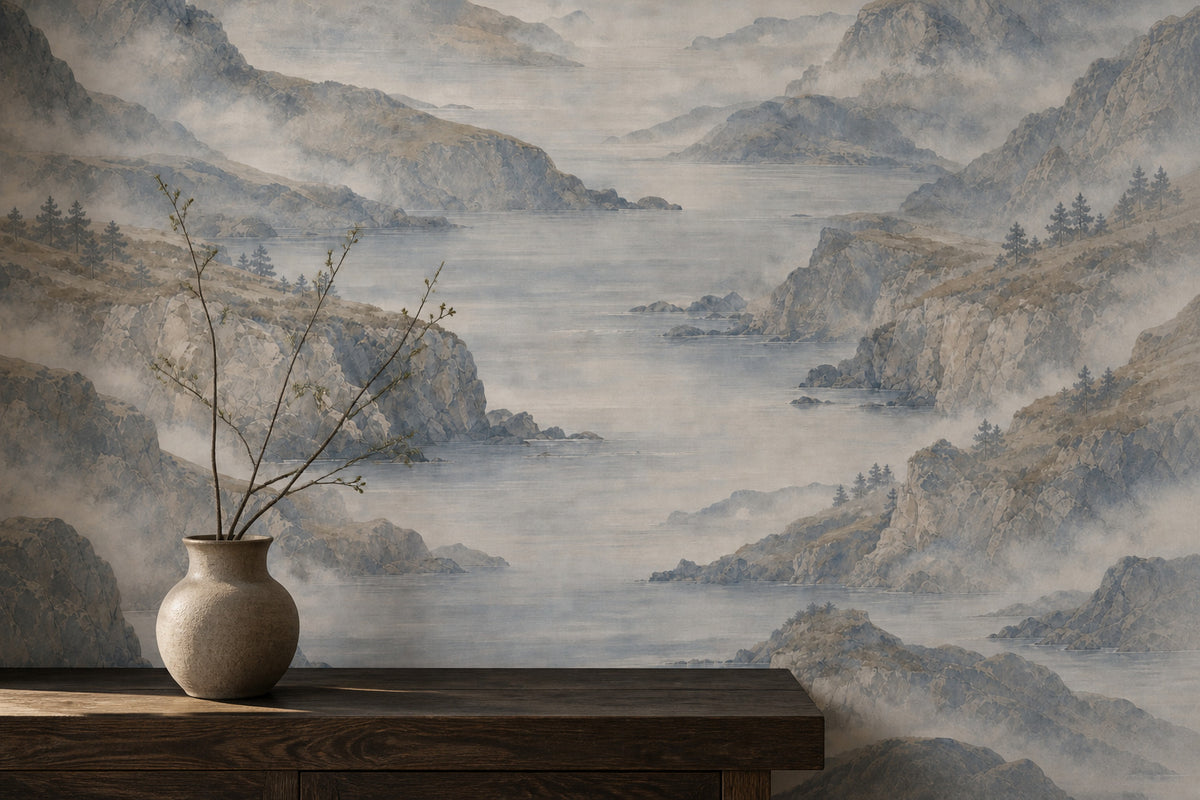 Blue Coastal Wallpaper Mural product view