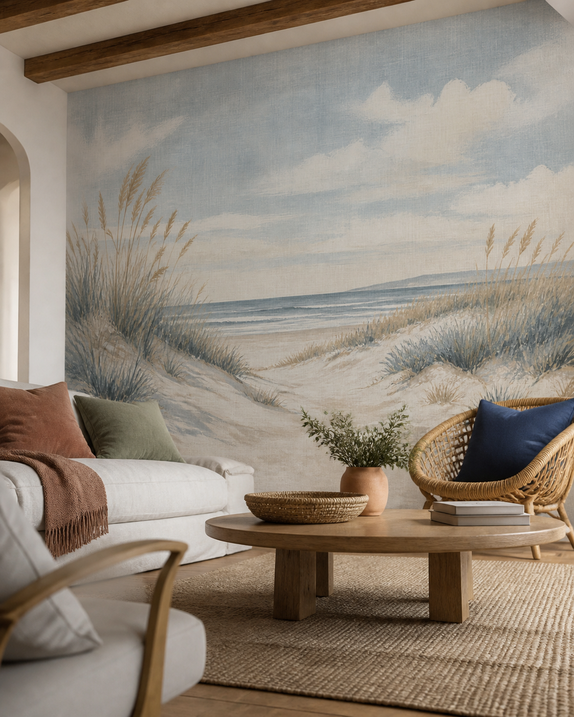 Blue Coastal Wallpaper Mural product view