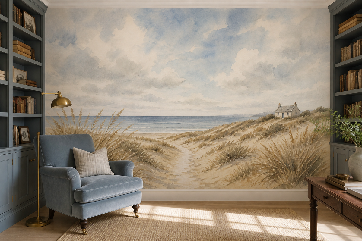 Blue Coastal Wallpaper Mural product view