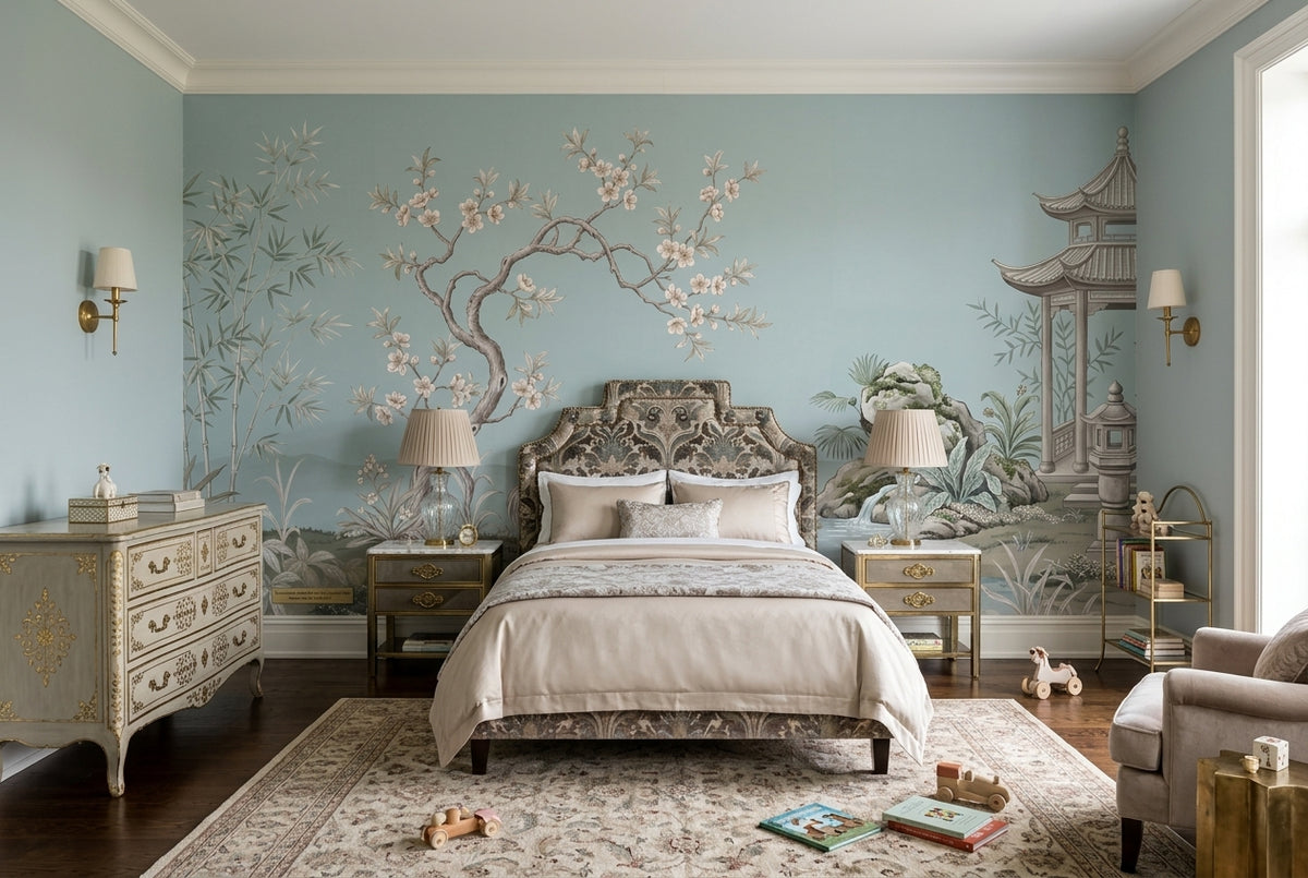 custom blue crane wallpaper mural bedroom self adhesive non woven vinyl removable