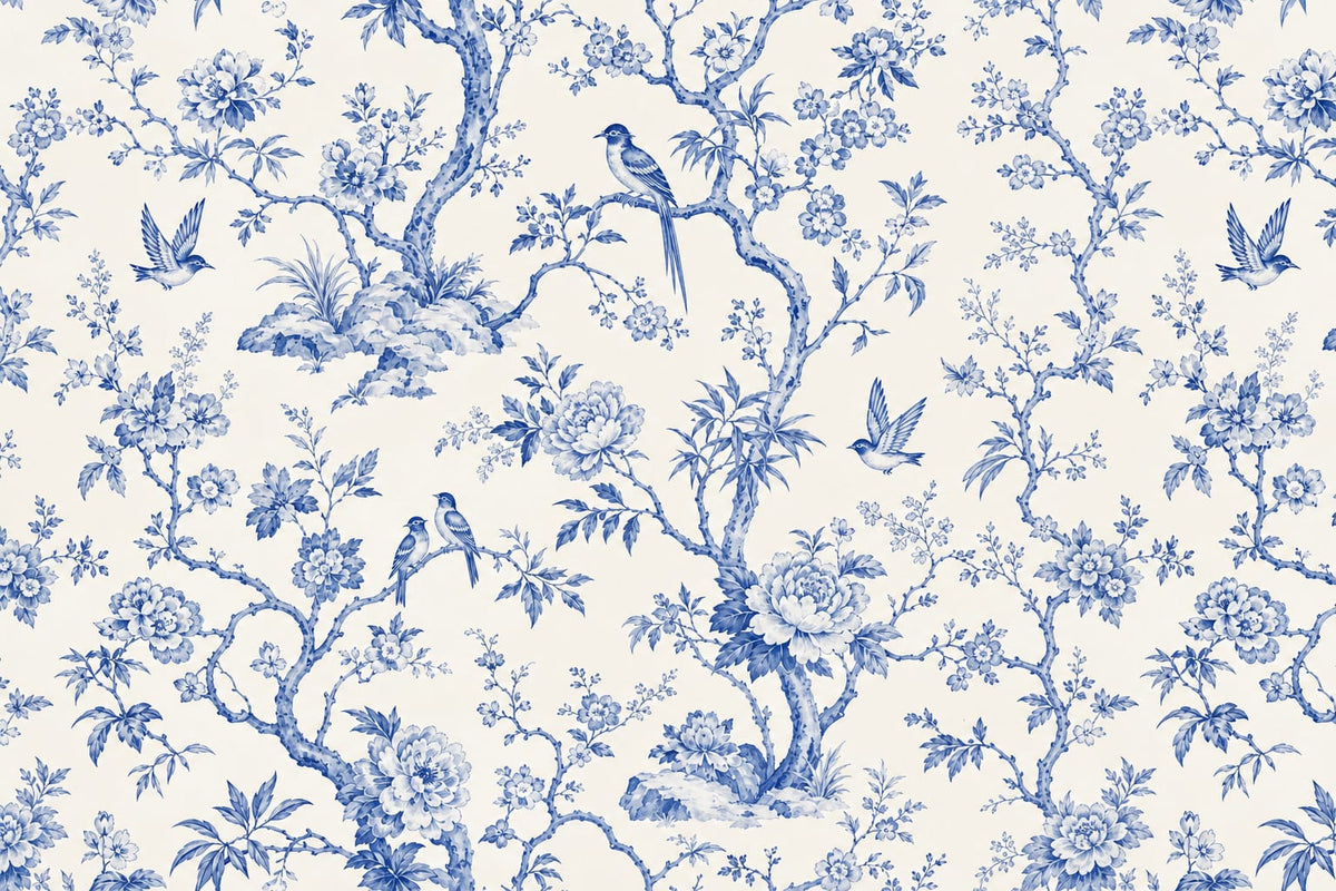 Blue Garden Wallpaper Mural product view