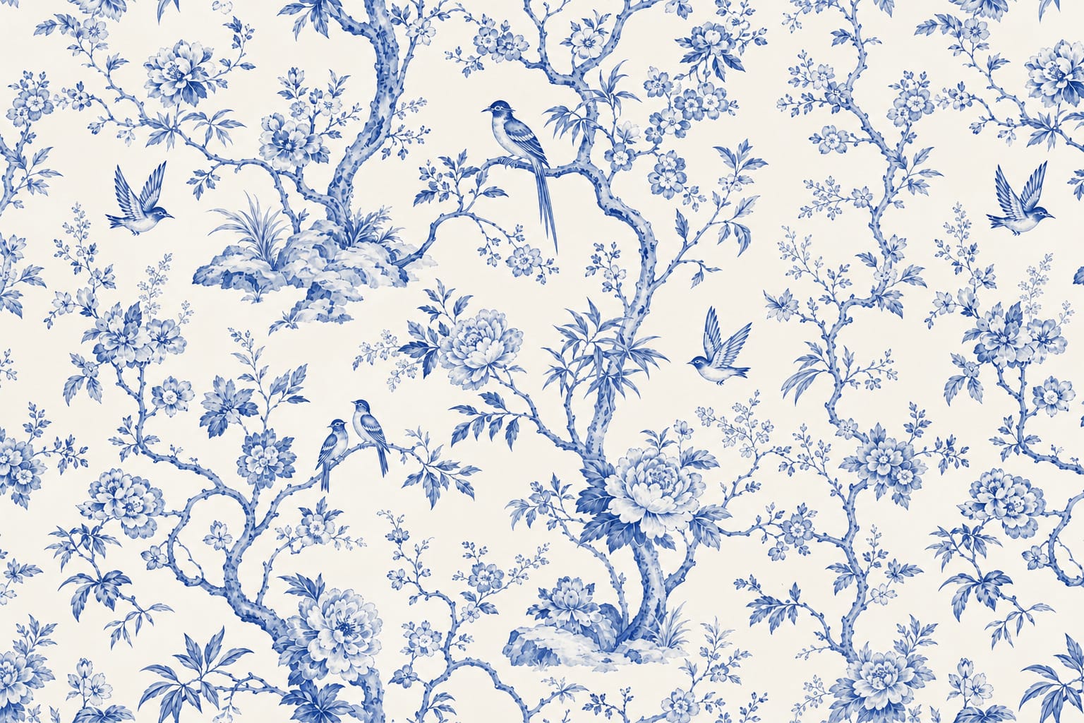 Blue Garden Wallpaper Mural