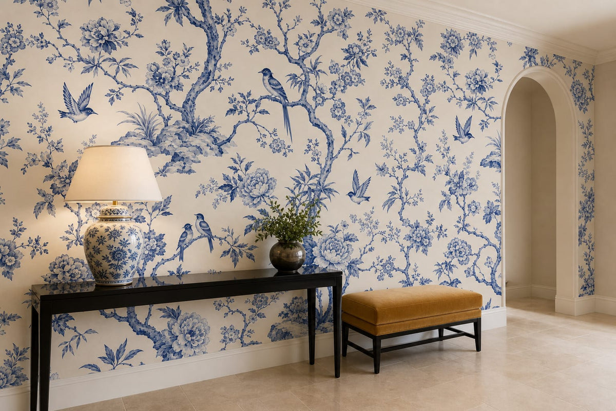 Blue Garden Wallpaper Mural product view