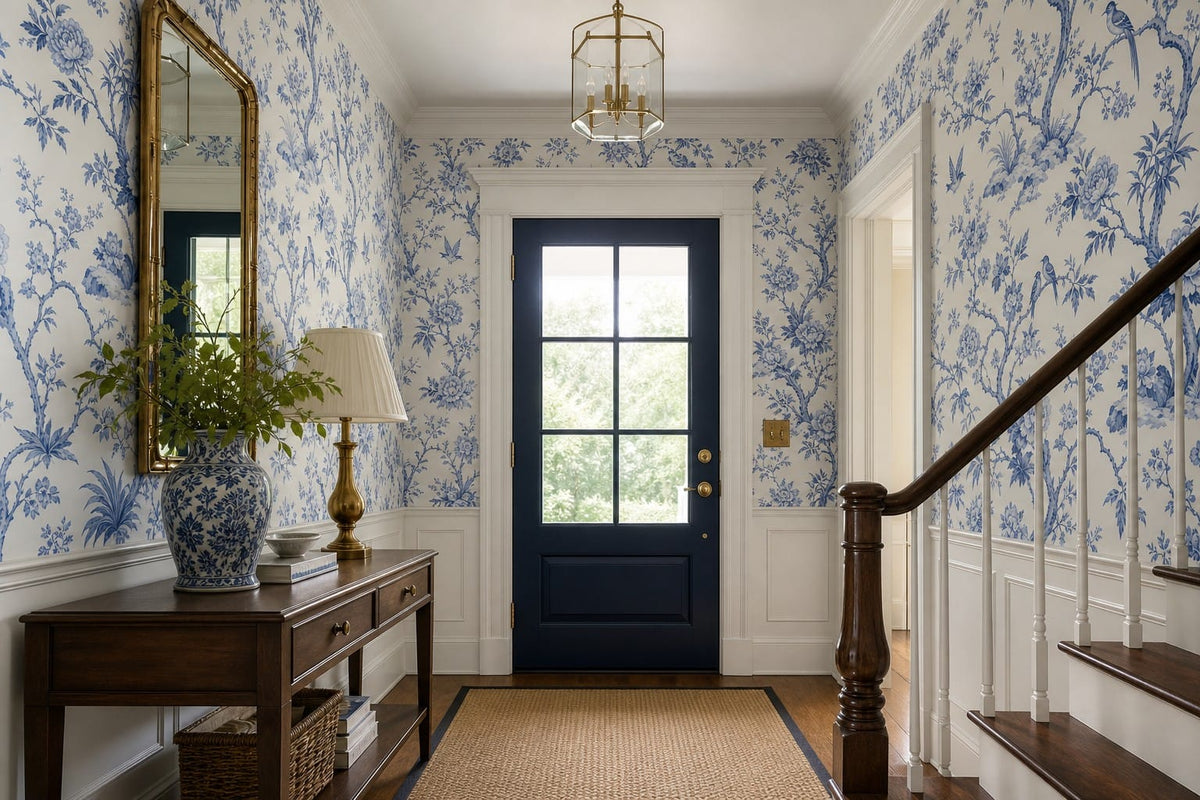 Blue Garden Wallpaper Mural product view