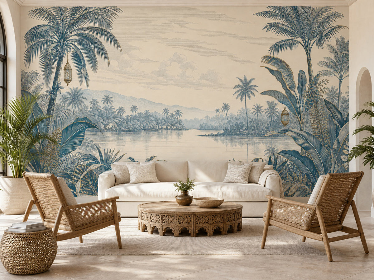 Blue Jungle Wallpaper Mural product view