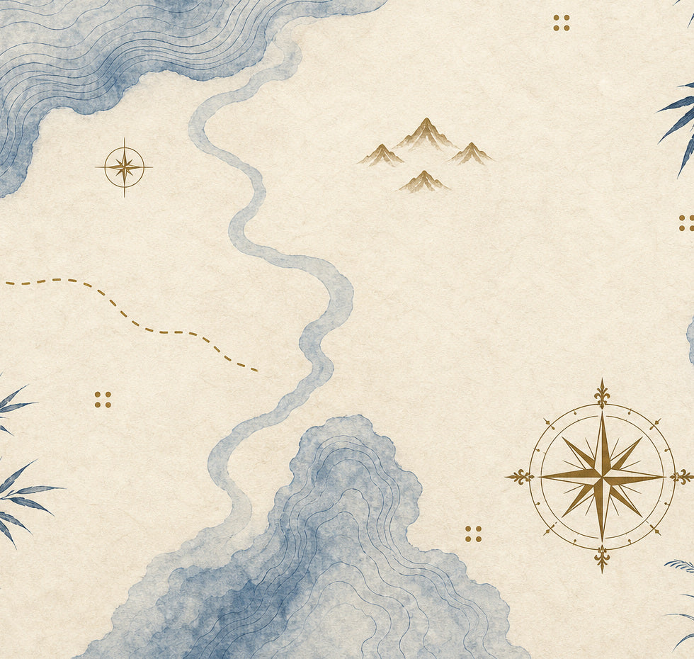 Blue Map Wallpaper Mural product view