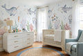 Pastel Blue Friendly Sea Animals Wallpaper Mural