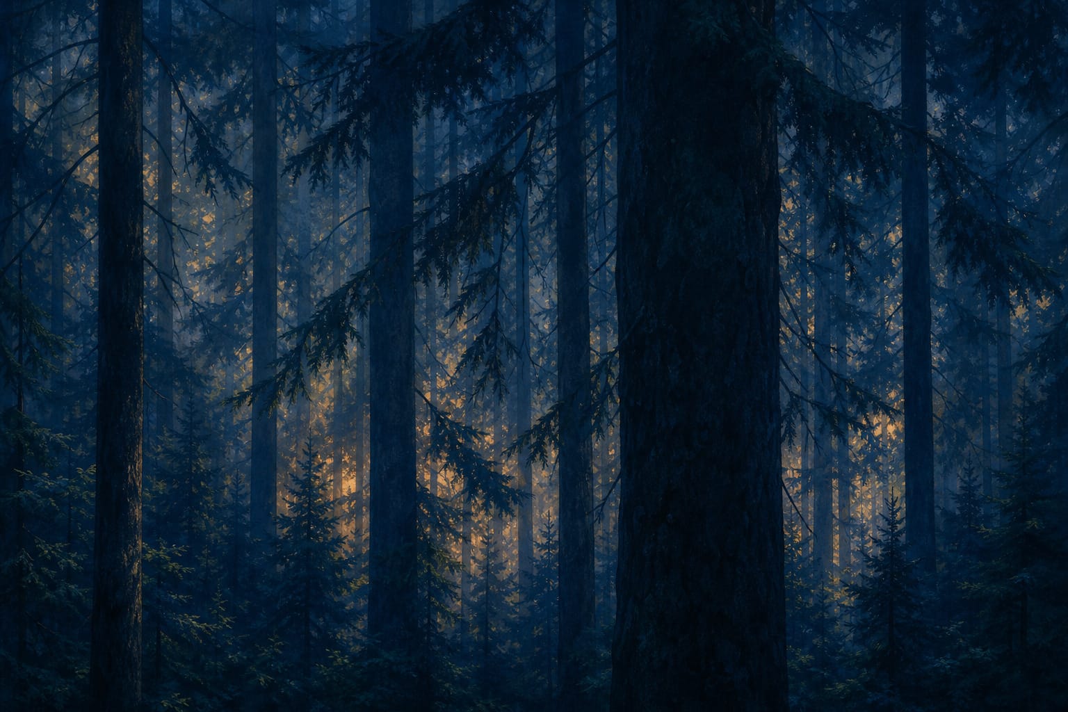 Blue Pine Wallpaper Mural