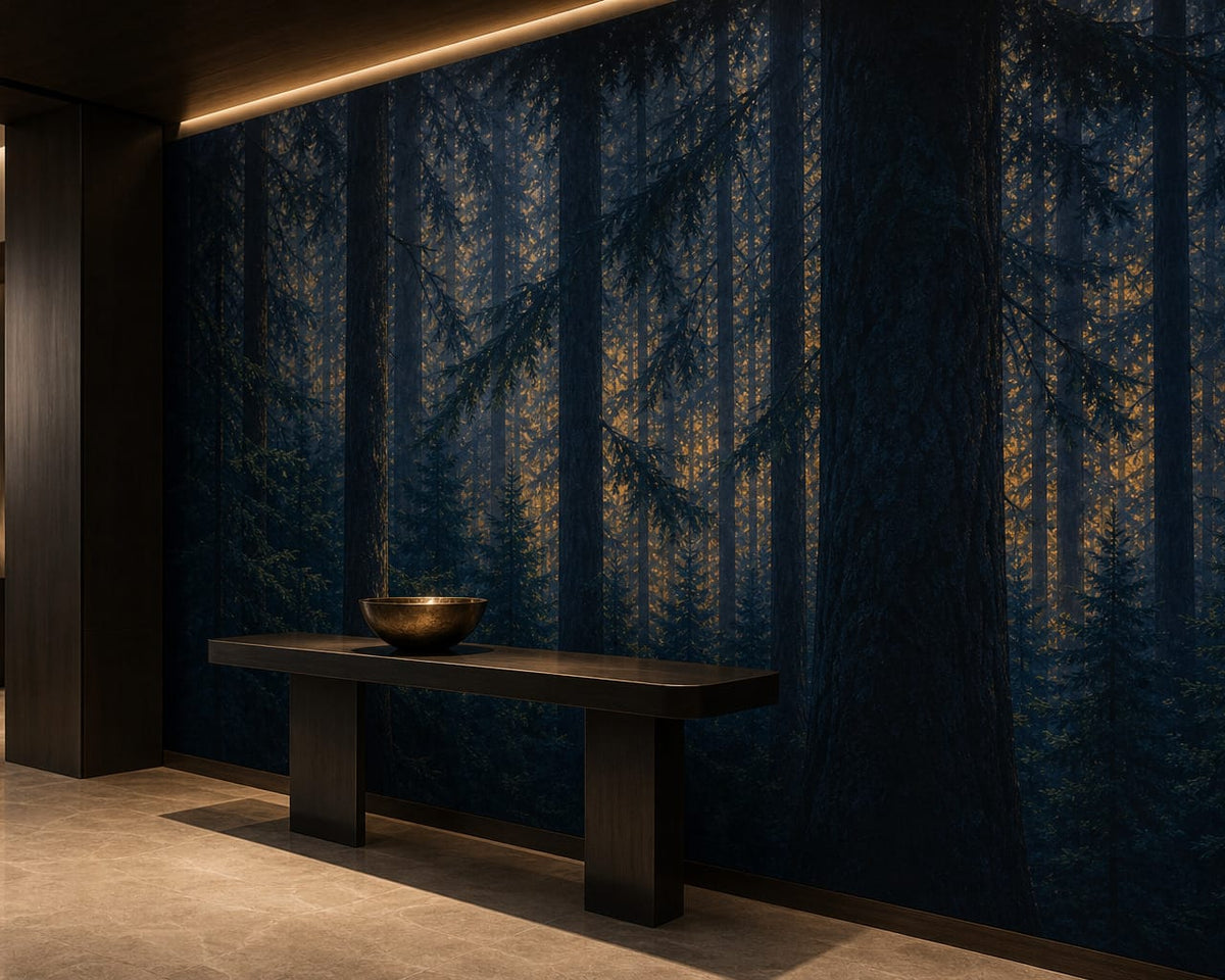 Blue Pine Wallpaper Mural product view