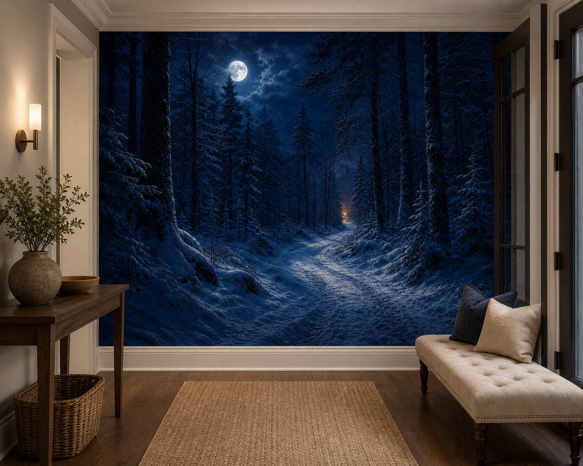 Blue Snow Wallpaper Mural product view