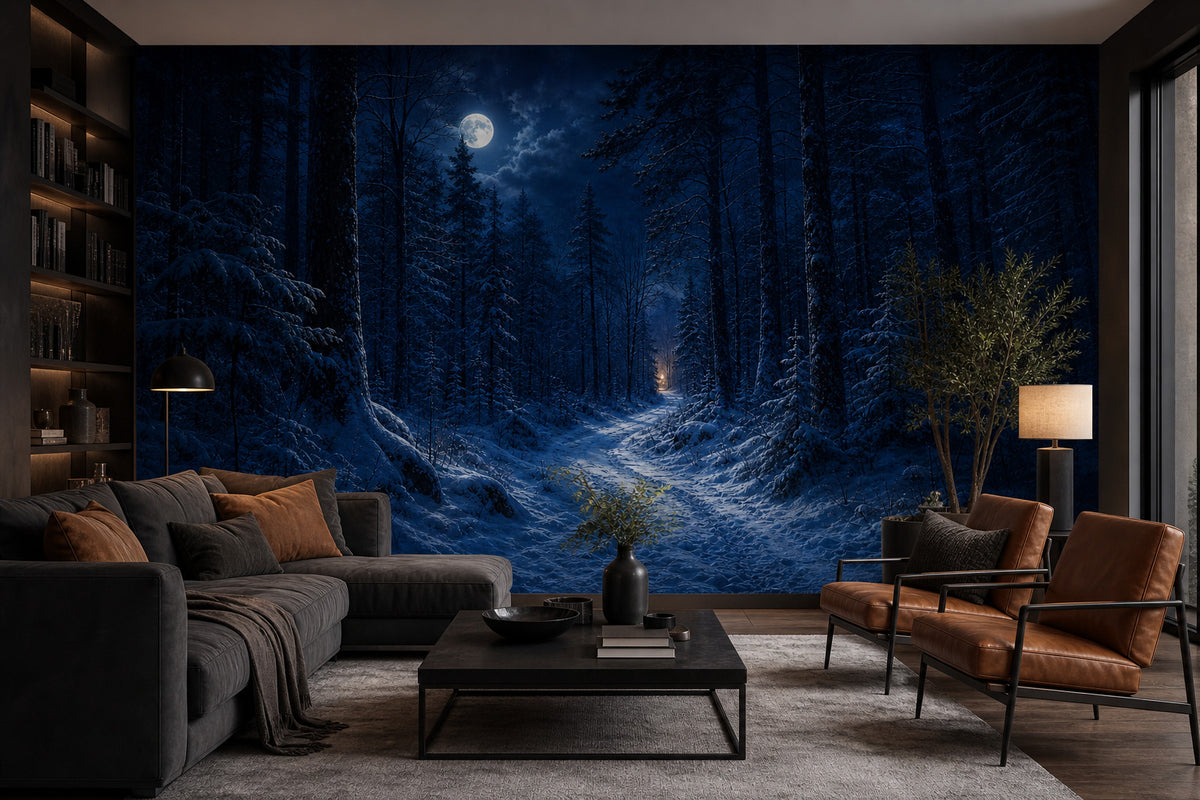 Blue Snow Wallpaper Mural product view