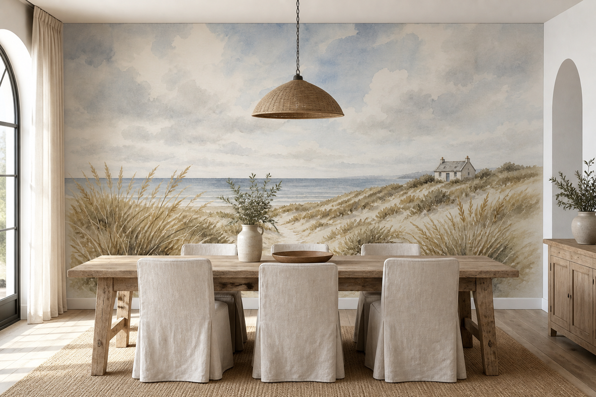 Blue Coastal Wallpaper Mural product view