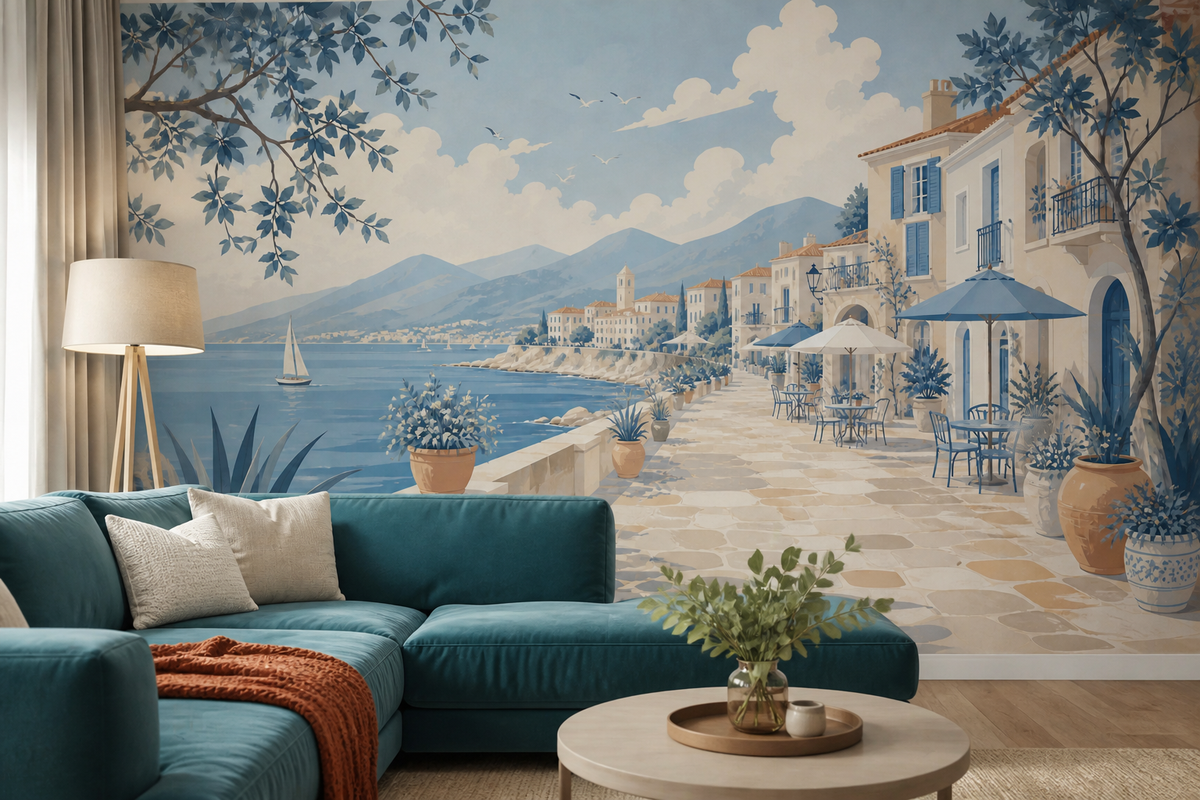 Blue Design Wallpaper Mural product view